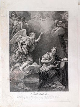 Item #51-2519 Annociation [sic]. // Tableau de Carle Maratte, qui est dans le Cabinet de M.r Crozat. // Peint sur cuivre, gravé de la même grandeur, par Nicolas Tardieu. Original edition. Carlo Maratti.