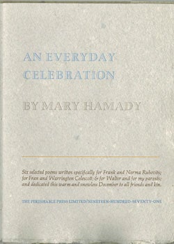 Item #51-2550 An Everyday Celebration. Signed. Mary Hamady