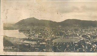 Item #51-2588 Panoramic Photographic View of Bergen, Norway. Knud Knudsen, K. Knudsen, Co, 1832...