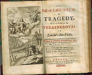 Item #51-2598 The Fall of Saguntum. A Tragedy. As it is Acted at the Theatre-Royal. . . Original...