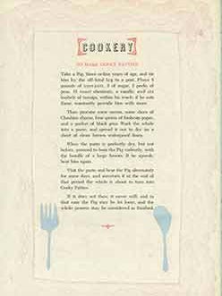 Item #51-2662 Cookery. To Make Gosky Patties. Broadside. Graham Ferrier Mackintosh, Noel Young