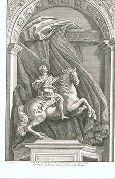 Item #51-2764 Statua Equestre de Constantino il Grande; Nel portico del Palazzo Vaticano. Opera del Cav. Bernino. Franc. del Aquilo, et inc.
