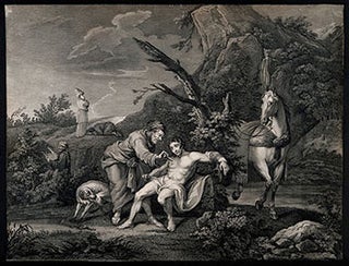 Item #51-2797 The Good Samaritan. Engraved from the Original Picture. Painted by William Hogarth...