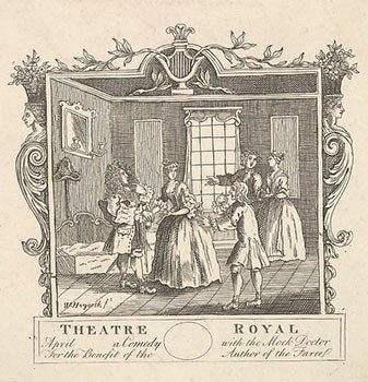 Hogarth, William (1697-1764) After. Engraved Formerly attributed to Joseph Sympson, Jr. (British, active 1727-36) - Theatre Royal / April ____ a Comedy / with the Mock Doctor / for the Benefit of the / Author of the Farce