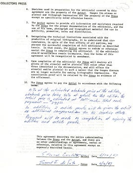 Corbett , Edward M. (American, 1919-1971) - Contract for the Lithograph 