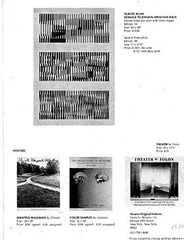 Item #51-2890 Catalogue of Abrams Original Editions. Albers Agam, Christo, Folon, Newman,...