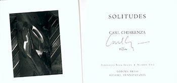 Item #51-2916 Solitudes. Limited Edition. Signed. Carl Chiarenza.