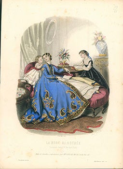 Item #51-2996 A collection of 16 handcolored fashion plates from "La Mode Illustrée."...