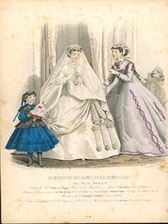 Item #51-3000 A collection of 10 fashion handcolored plates from "Le Moniteur des Dames et des...