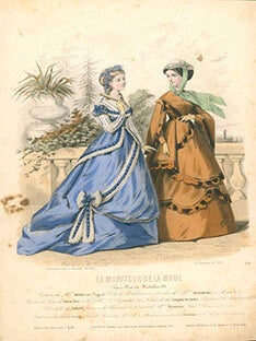 Item #51-3001 A collection of 6 handcolored fashion plates from "Le Moniteur de la Mode." Jules...
