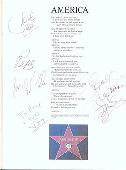 Item #51-3009 Julio Iglesias. America Tour Book. Signed. Julio Iglesias