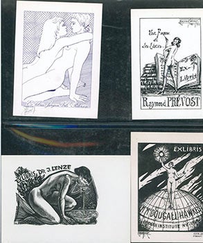 Item #51-3035 A Collection of over 70 semi-erotic original Ex Libris bookplates for - and/or...