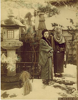 Kazumasa, Ogawa (aka Kazuma or Isshin) (1860-1929 - Girls in Snow Costume. [Japan]