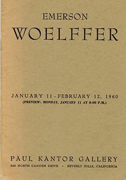 Item #51-3073 Emerson Woelffer Exhibition catalogue. Emerson Woelffer