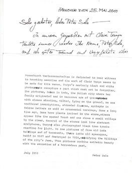Item #51-3081 Correspondence relative to Niemals Schonzeit : Ruth Claire Turyn - Fotoarbeiten in...
