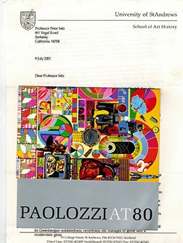 Item #51-3090 A collection of letters and ephemera about the Eduardo Paolozzi exhibitions in...