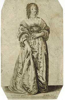 Item #51-3175 Figure of a Lady Standing ("Lady after Van Dyck." Original etching.). Wenceslaus...