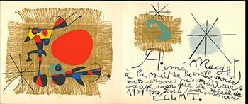 Item #51-3249 Aimé Maeght. Greetings for 1959. Original lithograph. Joan Miró, artist.