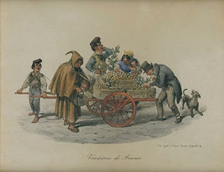 Item #51-3257 Venditore di Arance. (Orange Vendors) Original lithograph. Gaetano Dura