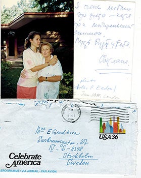Item #51-3277 SERIES OF aUTOGRAPH LETTERS AND POStCARDS IN RUSSIAN BY STALIN'S DAUGHTER Svetlana...