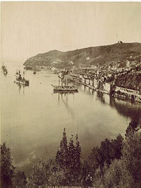 Item #51-3291 Env. de Nice. La Rade de Villefranche. Vintage photograph. 19th Century French...
