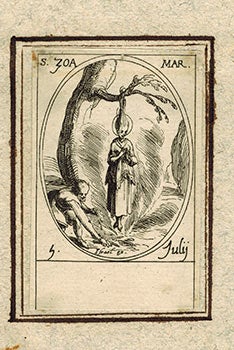 Item #51-3299 S. Zoé, martyre from Les Images de Tous Les Saincts et Saintes de L'Année....