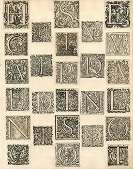 Item #51-3329 A collection of 26 Historiated Initial letters mounted on a page. Original...