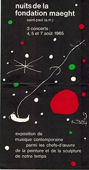 Item #51-3338 nuits de la fondation maeght. Joan Miró, Ada Louse Huxtable, artist, journalist