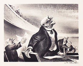 Item #51-3355 The Opposition. Signed lithograph. William Gropper.