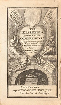 Item #51-3436 Pia desideria. Original edition. [Emblem Book]. Herman Hugo, Boetius à...