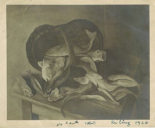 Item #51-3453 Photograph of "Still Life with Fish" or "Les Poissons" by Moise Kisling. Signed....