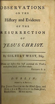 Item #51-3485 Observations on the History and Evidence of the Resurrection of Jesus Christ....