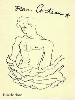 Item #51-3538 Dust-jacket only for "Der Zeichner Jean Cocteau - The Graphic Artist."" Jean...