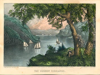 Item #51-3611 The Hudson Highlands. Original lithograph by Currier & Ives. First edition. Currier, Ives.