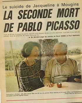 Item #51-3635 Documents on the Death of Jacqueline Picasso. Pablo Picasso, Marie-Laure Bernadac.