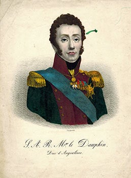 Item #51-3644 Portrait of "S.A.R le Dauphin, Duc d'Angouleme." C. de Gumeons, Armand Emanuel Albrecht Haller lithographer.