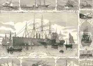 Item #51-3660 Group of large format wood-engravings of the Leviathan Steamship. First editions....