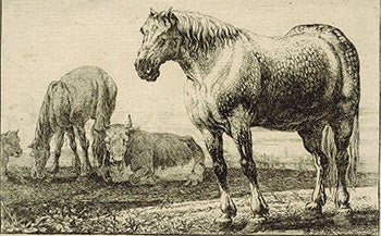 Item #51-3692 Two Horses and two cows. First edition. Paulus In the Style of Potter.