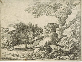Item #51-3697 Dogs and Porcupine Fighting. First edition. Jean-Baptiste - In the Style of Oudry,...