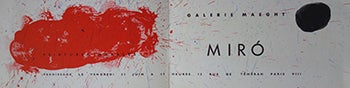 Item #51-3783 Invitation au Vernissage "Peintures Murales". First edition. Joan Miró.