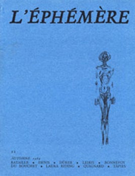 Item #51-3794 L'Éphémère. Revue trimestrielle. 13 issues. First edition. André du Bouchet Picon, Jacques Dupin, Louis-René des Forêts, Yves Bonnefoy, contributors.