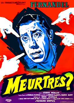 Item #51-3810 "Meurtres ?" (Three Sinners). A Film Noir by Richard Pottier. With Fernandel & Jeanne Moreau. Original edition. First edition. Constantin Belinsky.