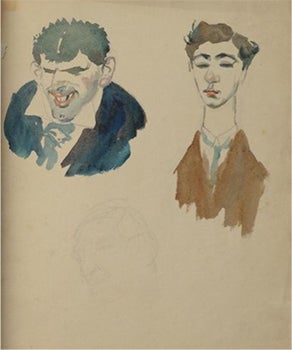 Item #51-3863 Portraits of Two Men . Original watercolor. Willy Pogany, William Andrew Pogany,...