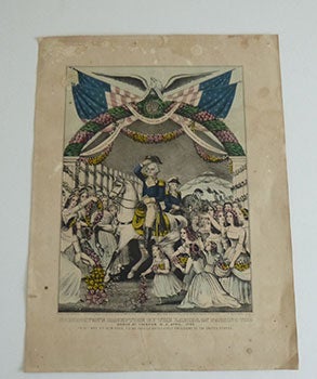 Item #51-3875 Washington's Reception by the Ladies on Passing the Bridge at Trenton April 1789 on...