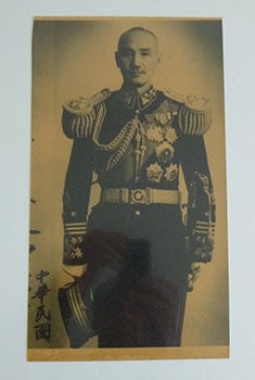 Item #51-3883 Photograph of Chiang Kai-shek circa 1930s in Dress Military Uniform, Standing....