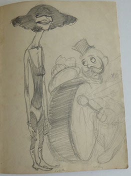 Item #51-3889 Portraits of Colette and Willy.. . Original drawing. Willy Pogany, William Andrew...