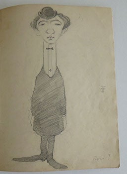 Item #51-3890 Portrait of a Dandy (Pascin?) . . Original drawing. Willy Pogany, William Andrew...
