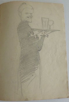 Item #51-3891 Portrait of a Woman Serving drinks . . Original drawing. Willy Pogany, William...