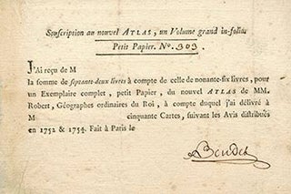 Item #51-3895 Manuscript indexes to the the Grand Atlas Universal de MM. Robert. Antoine Boudet,...