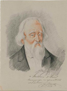 Driesten, Joseph-Emmanuel Van (1853-1923), Artist; Mme. Flicien Menu de Mnil, dedicatee - Self-Portrait of Joseph-Emmanuel Van Driesten Original Pastel Drawing